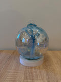 Handblown Art Glass Sphere – "Azure Forest" Tree of Life Sculpture