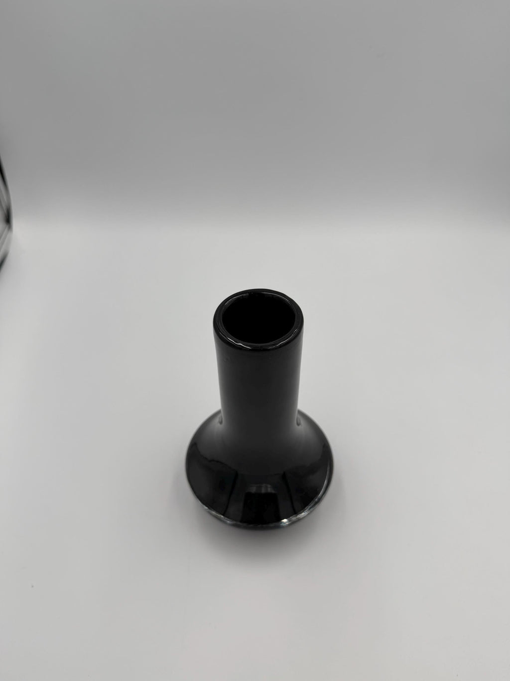15cm Hand-Blown Black Glass Vase – Modern Minimalist Decorative Art Glass
