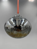 15cm Hand-Blown Oval Witch Ball – Iridescent Hanging Art Glass Ornament – Decorative Glass Suncatcher Gift