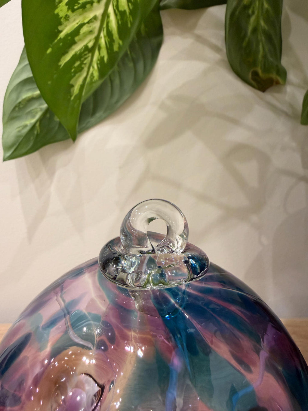 Handblown Art Glass Witch Ball 15 cm  – "Tree of Life" Ornament – Enchanted Garden Decor