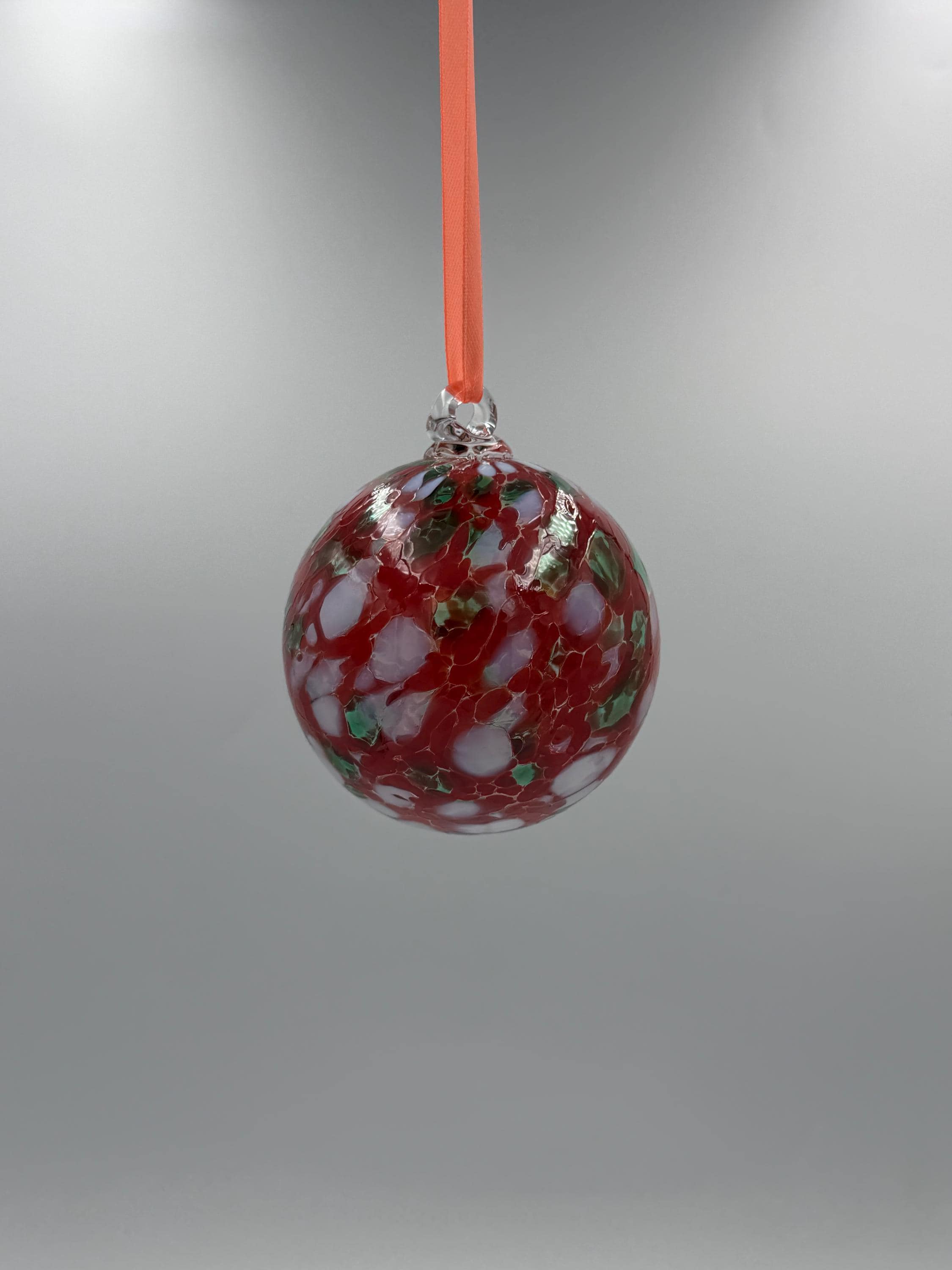 8cm Hand-Blown Glass Ball Ornament – Red Glass Bauble