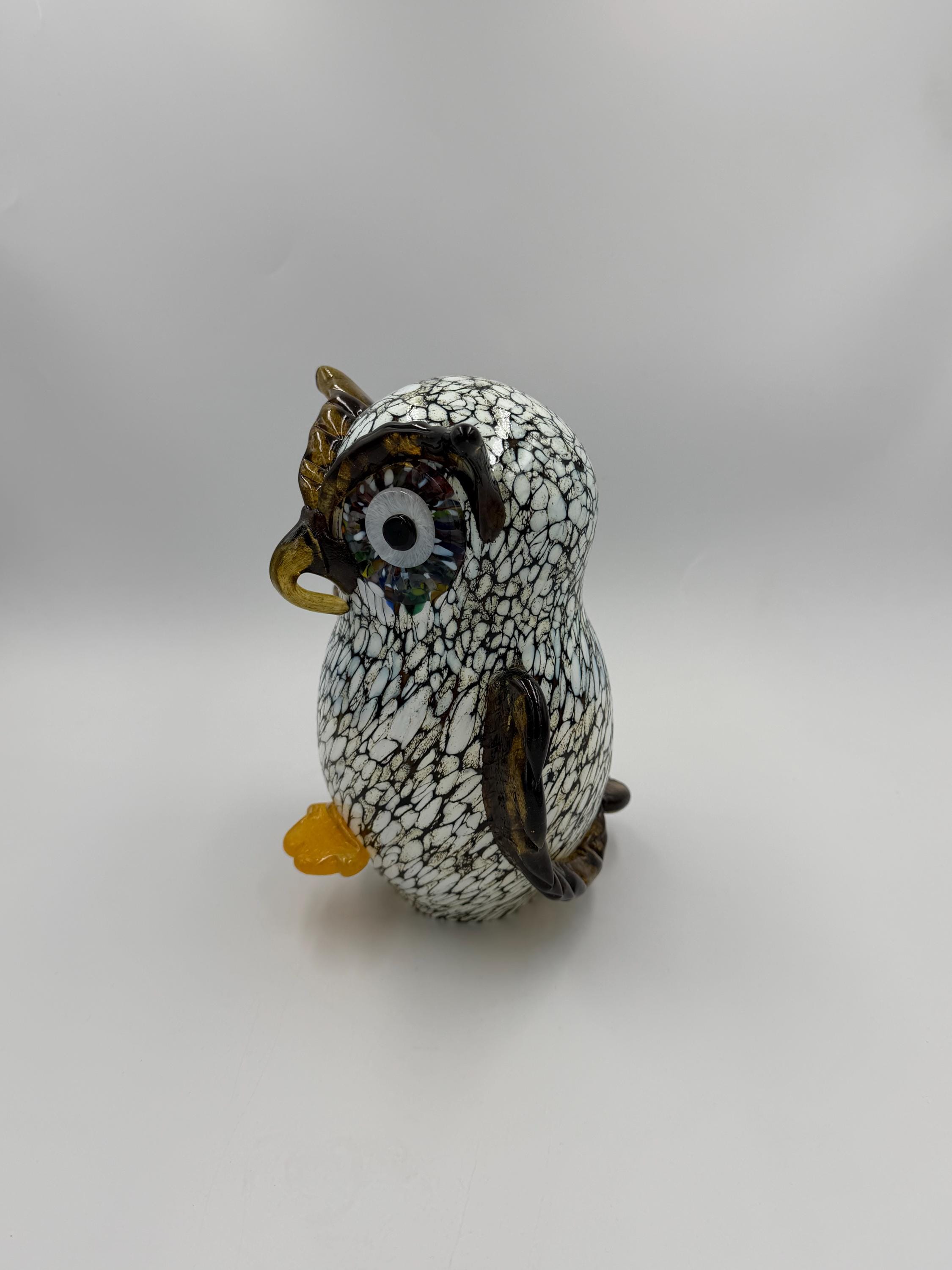 Hand Blown Glass Owl Sculpture – 23cm Home Décor