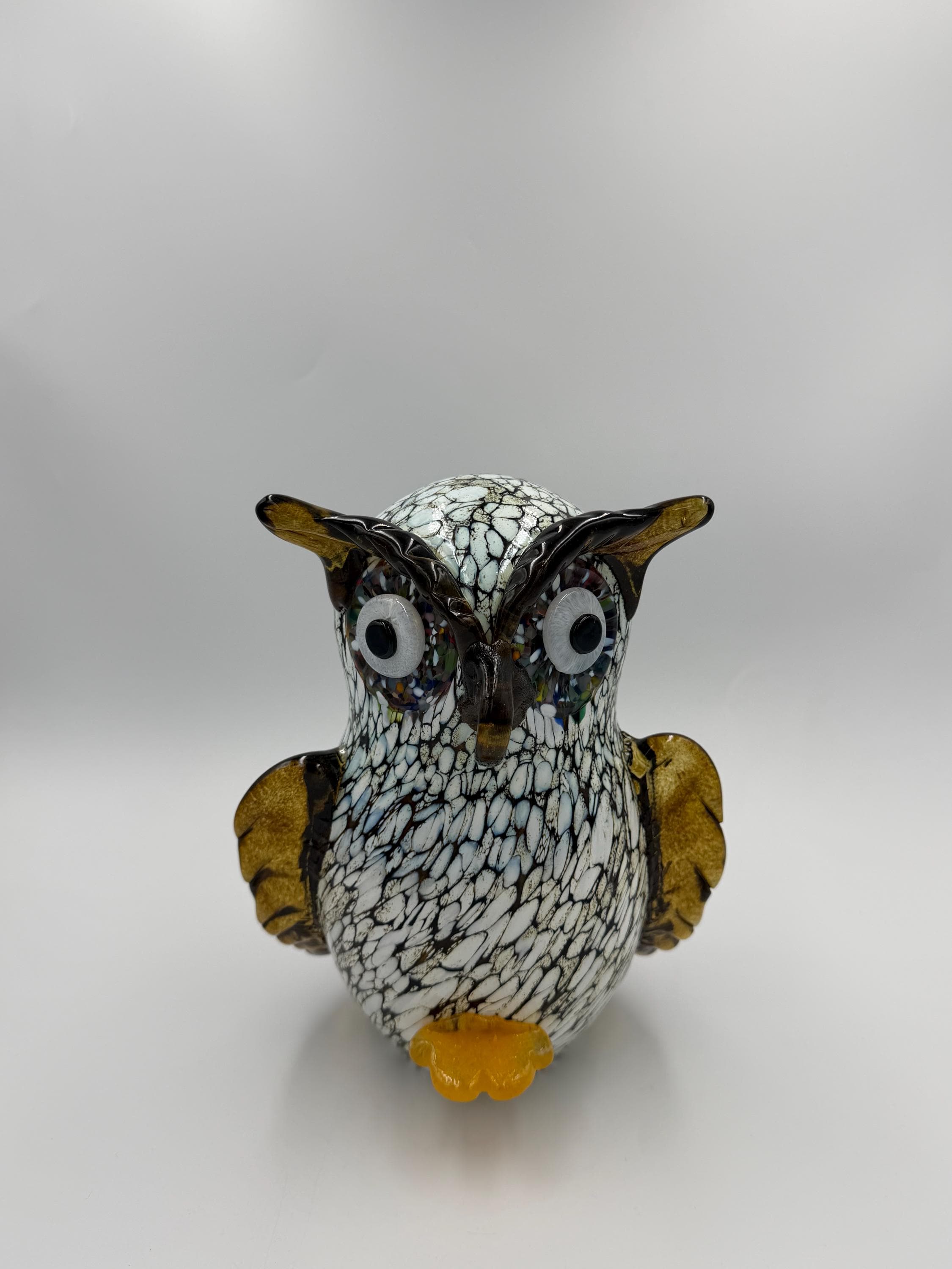 Hand Blown Glass Owl Sculpture – 23cm Home Décor
