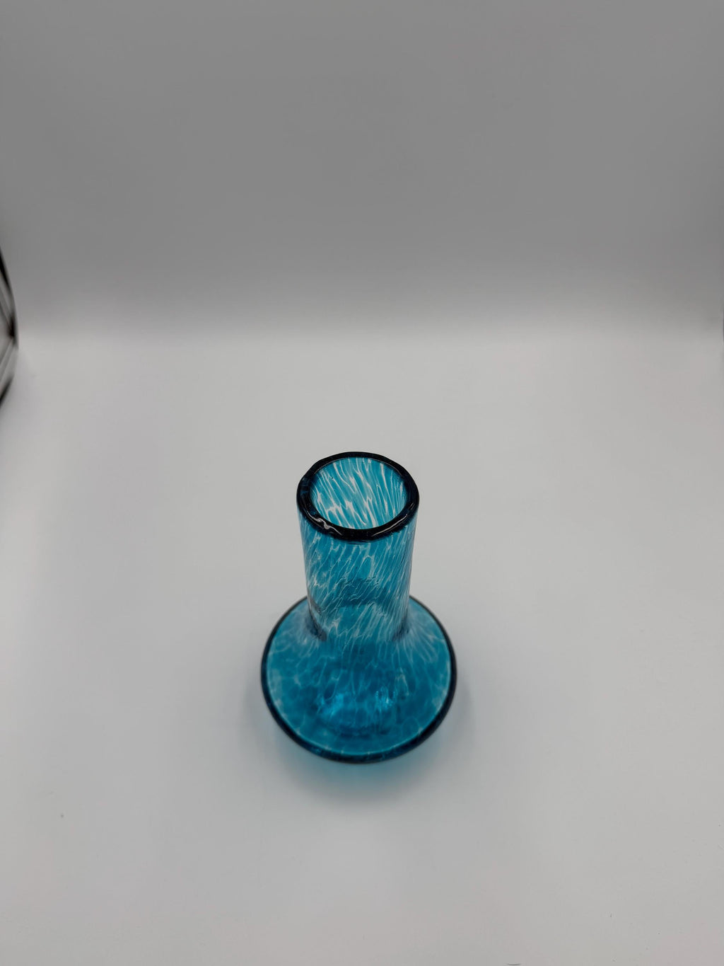 15cm Hand-Blown Turquoise Glass Vase – Aqua Blue Decorative Art Glass