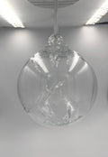 18cm Hand-Blown Clear Witch Ball – Large Glass Ornament with Internal Branching