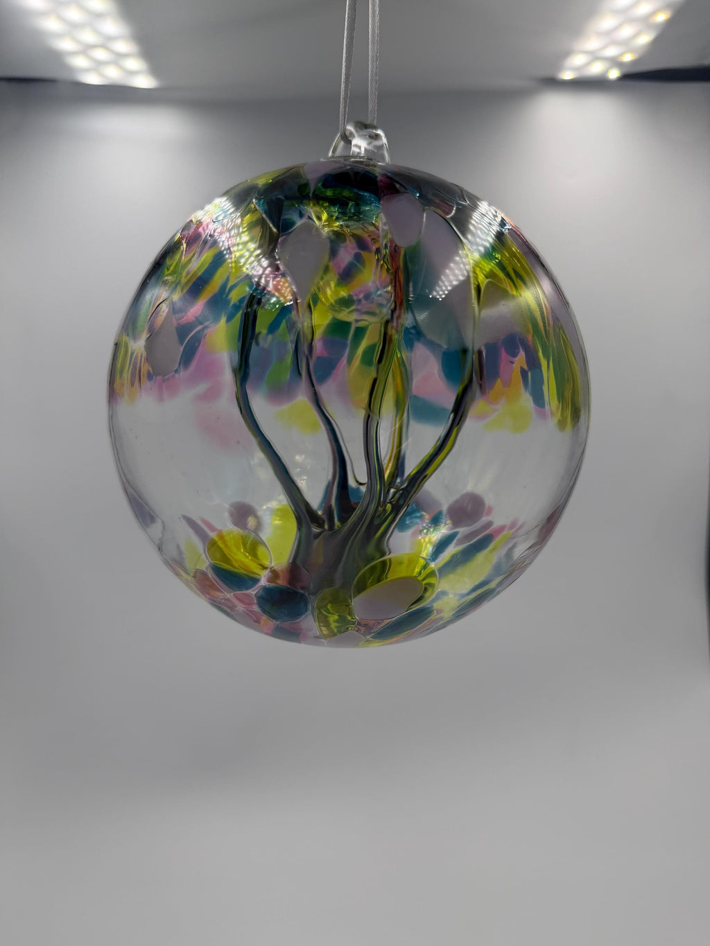 15cm Hand-Blown Witch Ball Glass Ornament – Colorful Hanging Glass Sphere