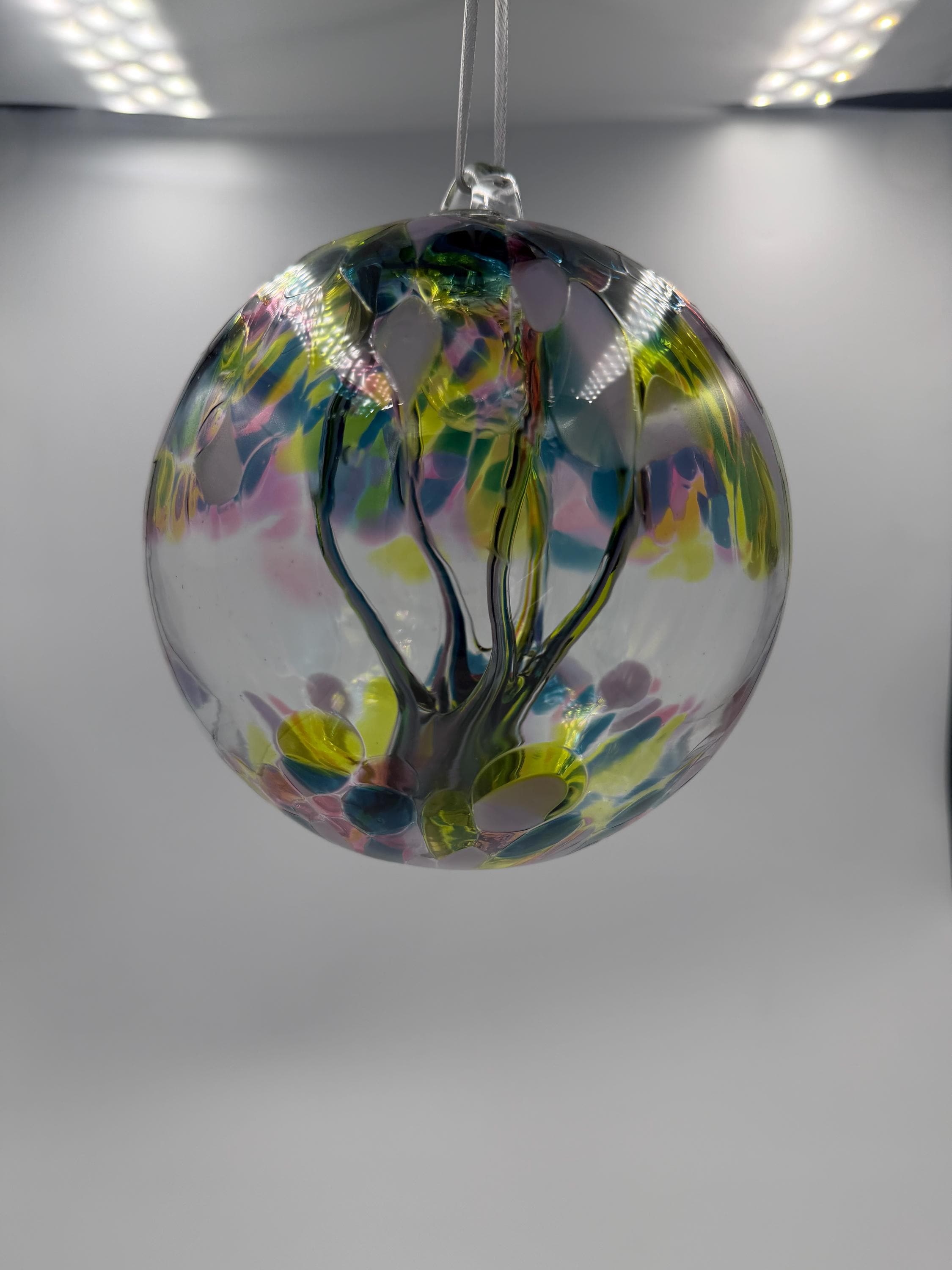 15cm Hand-Blown Witch Ball Glass Ornament – Colorful Hanging Glass Sphere