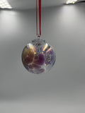 8cm Hand-Blown Purple Crackle Witch Ball – Iridescent Glass Ornament