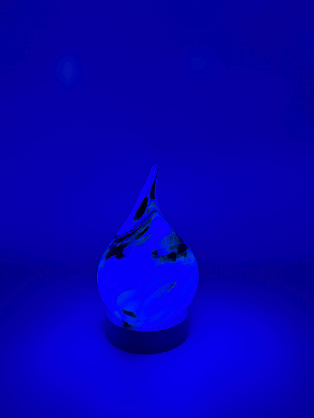 Teardrop Glass Touch Lamp - Hand Blown Art Light - Battery Decor - 12cm