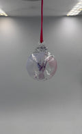 8cm Hand-Blown Witch Ball – Purple Pink Branching Glass Ornament