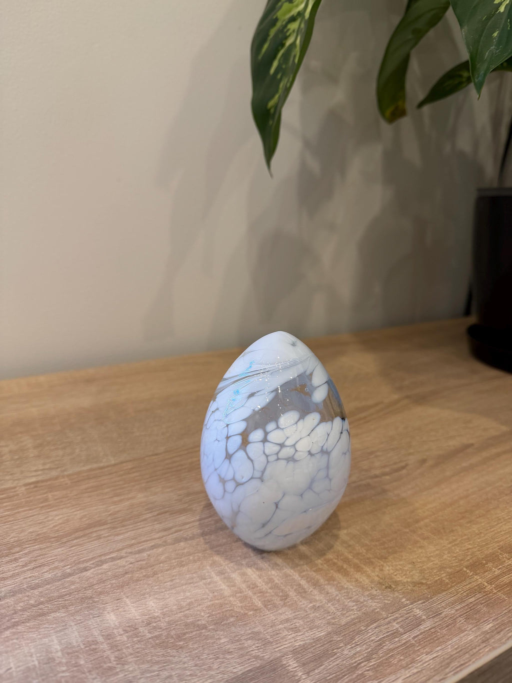 Handblown Art Glass Easter Egg – Artisan Spring Ornament, Collectible Sculpture