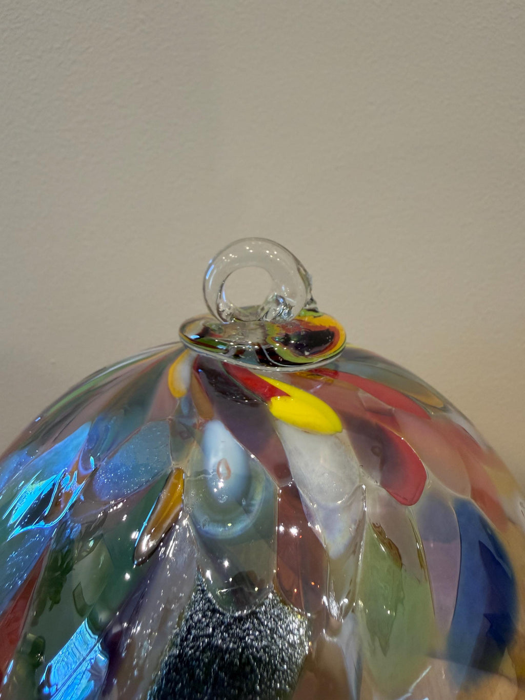 15cm Handblown Art Glass Sphere – "Rainbow Mosaic" Tree of Life Masterpiece