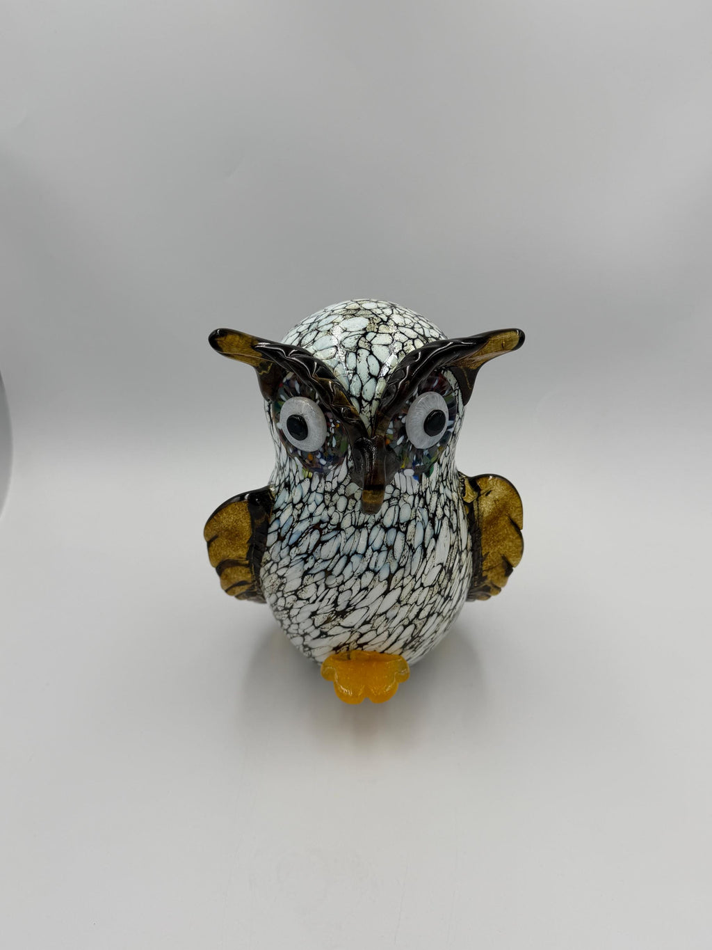 Hand Blown Glass Owl Sculpture – 23cm Home Décor