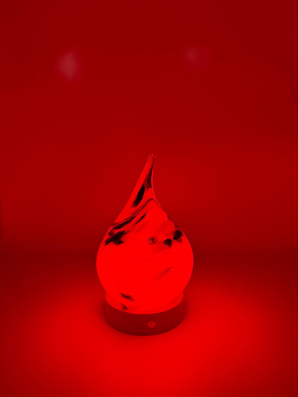 Teardrop Glass Touch Lamp - Hand Blown Art Light - Battery Decor - 12cm