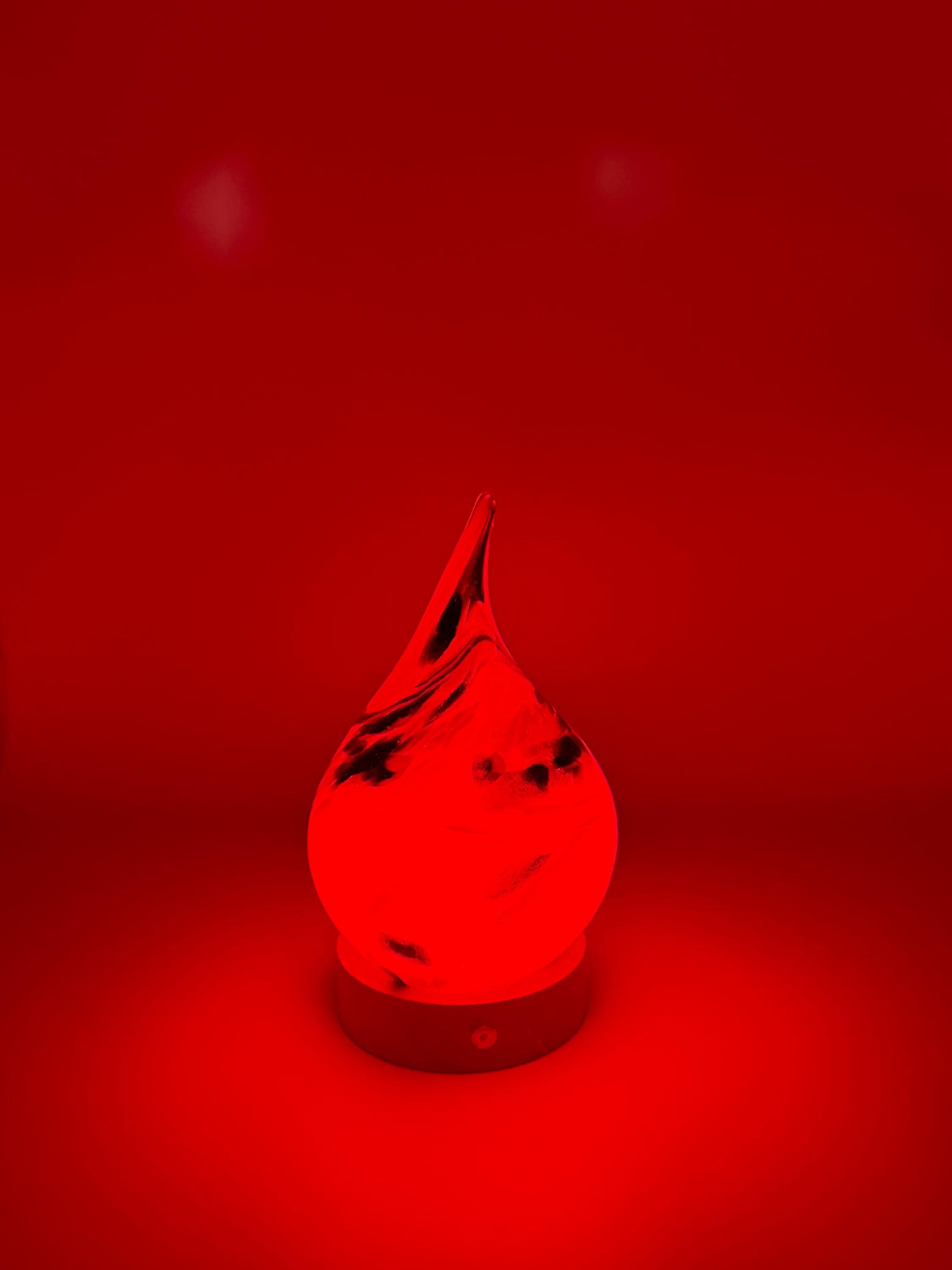 Teardrop Glass Touch Lamp - Hand Blown Art Light - Battery Decor - 12cm