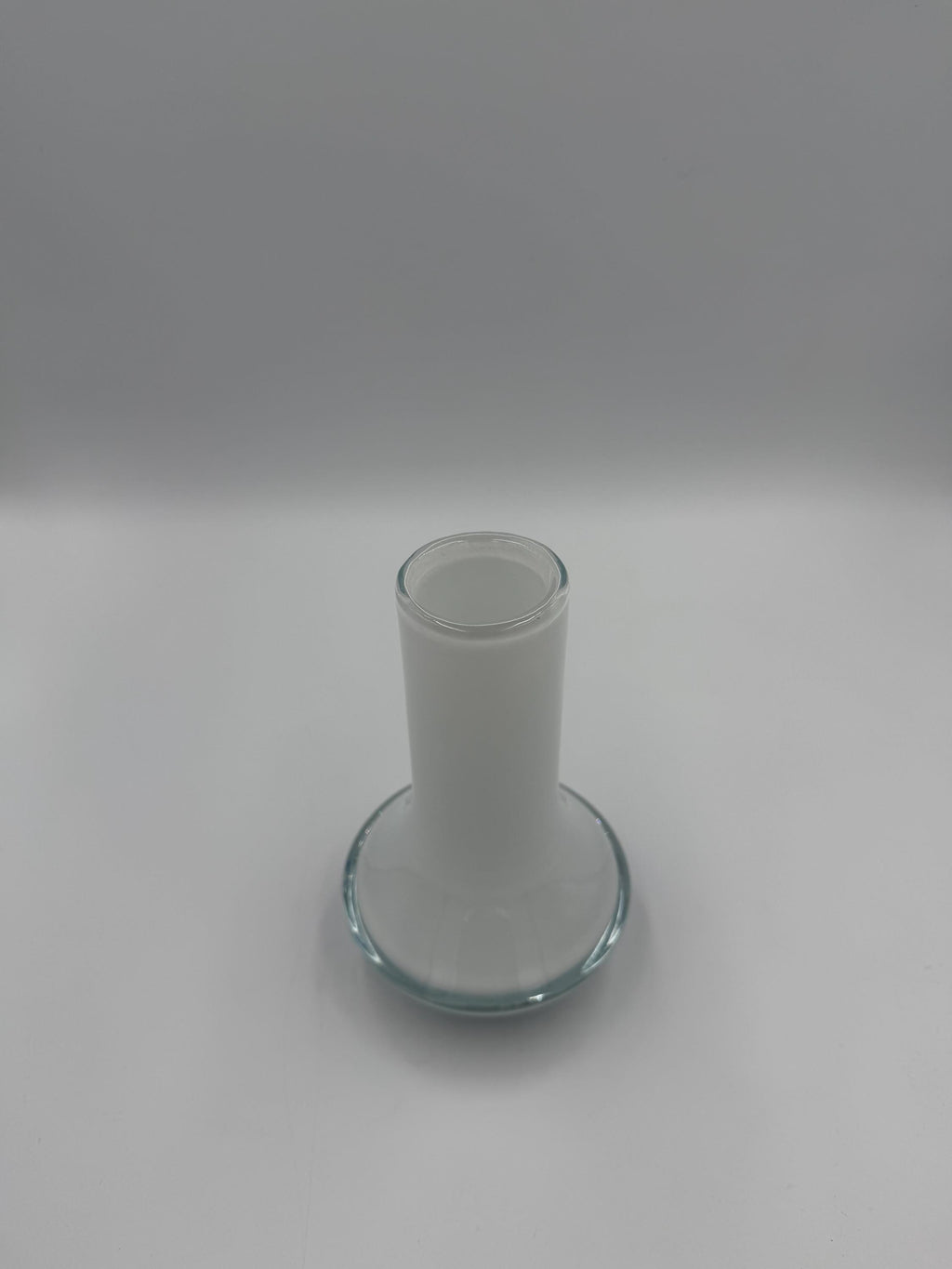 15cm Hand-Blown White Glass Vase – Modern Minimalist Decorative Art Glass