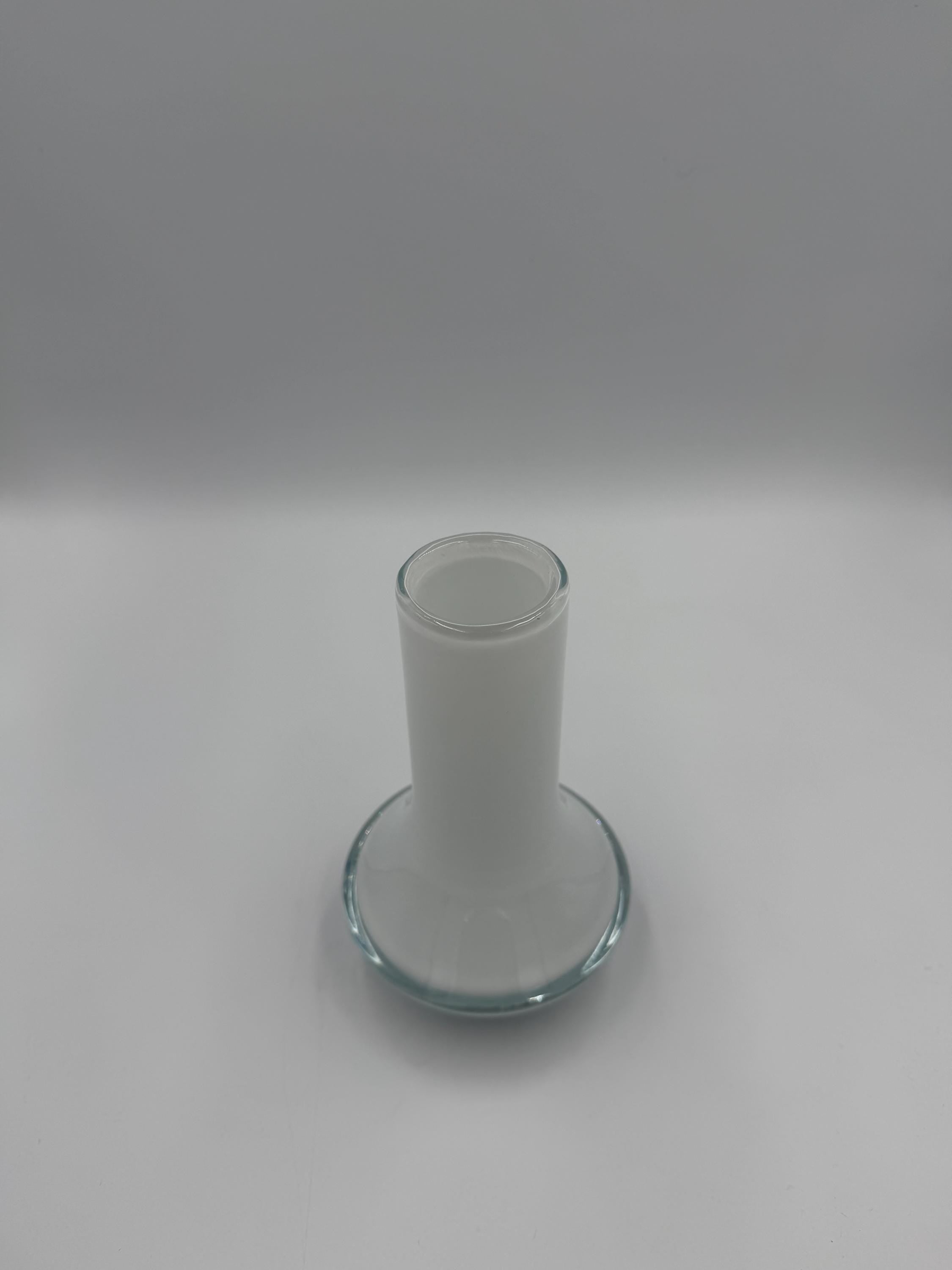 15cm Hand-Blown White Glass Vase – Modern Minimalist Decorative Art Glass