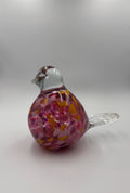 20cm Hand-Blown Colorful Confetti Glass Bird Sculpture – 12cm Tall Decorative Songbird Figurine