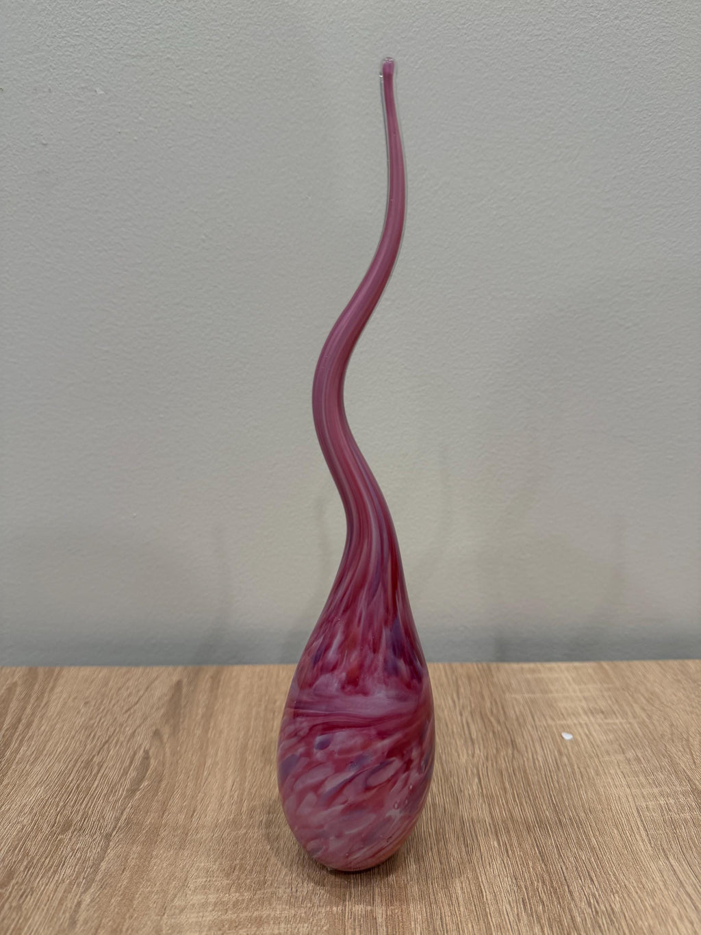 Handblown Glass Flame Sculpture | Pink Purple Blue Swirl Art Glass Home Decor