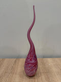 Handblown Glass Flame Sculpture | Pink Purple Blue Swirl Art Glass Home Decor