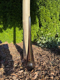 50cm Hand-Blown Smoky Amber Glass Spire Garden Stake – Elegant Teardrop Spike