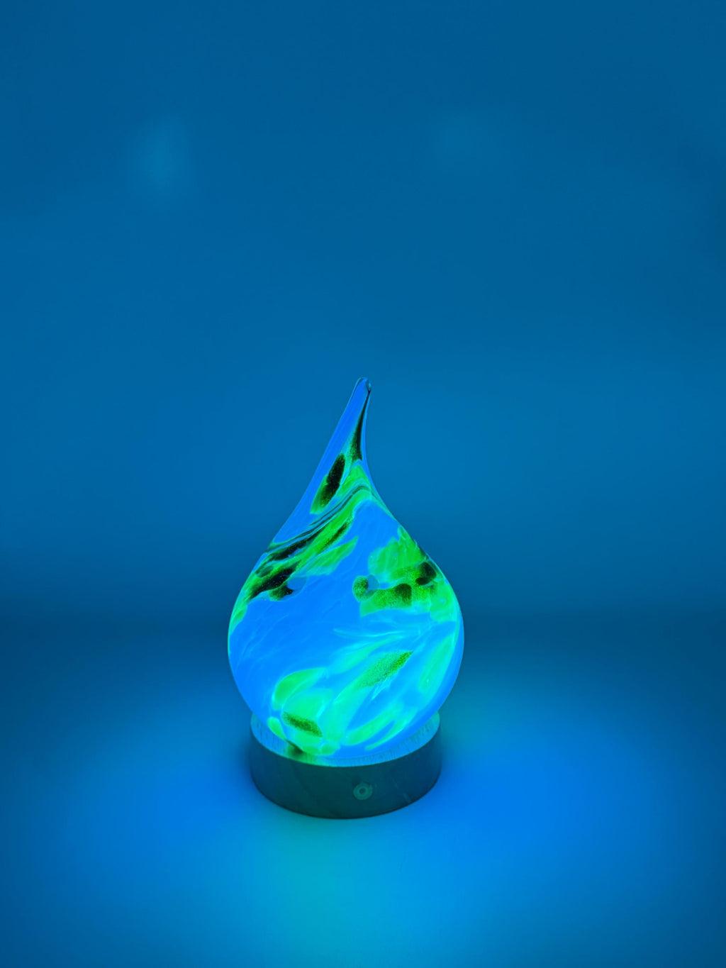 Teardrop Glass Touch Lamp - Hand Blown Art Light - Battery Decor - 12cm