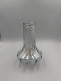 20cm Hand-Blown Clear Twisted Glass Vase – Modern Spiral Bud Vase