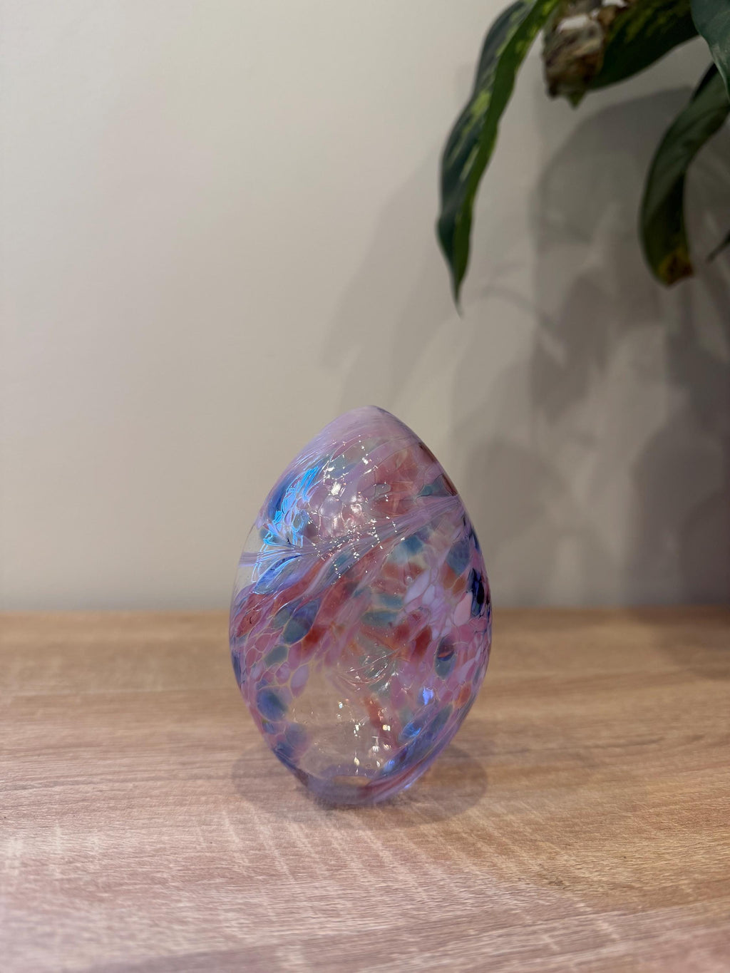 Handblown Art Glass Easter Egg – Artisan Spring Ornament, Collectible Sculpture