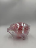 20cm Hand-Blown Pink Glass Piggy Bank – Decorative Art Glass Pig Sculpture