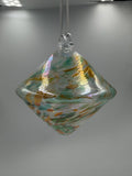 15cm Hand-Blown Multicolor Glass – Hanging Diamond