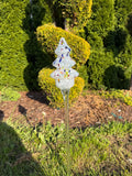 75cm Hand-Blown Glass Tree Garden Stake – Multicolor Confetti Crackle Tree 20cm