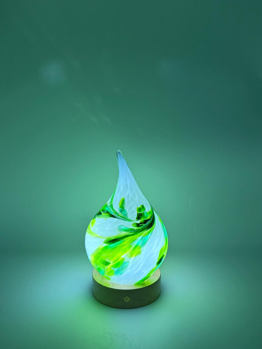 Teardrop Glass Touch Lamp - Hand Blown Art Light - Battery Decor - 12cm