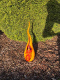 60cm Yellow Glass Garden Flame - Hand Blown Garden Art - Outdoor Decor