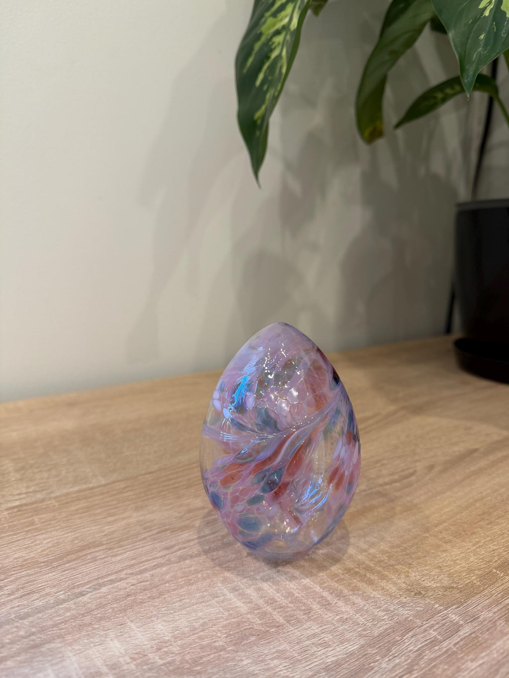 Handblown Art Glass Easter Egg – Artisan Spring Ornament, Collectible Sculpture