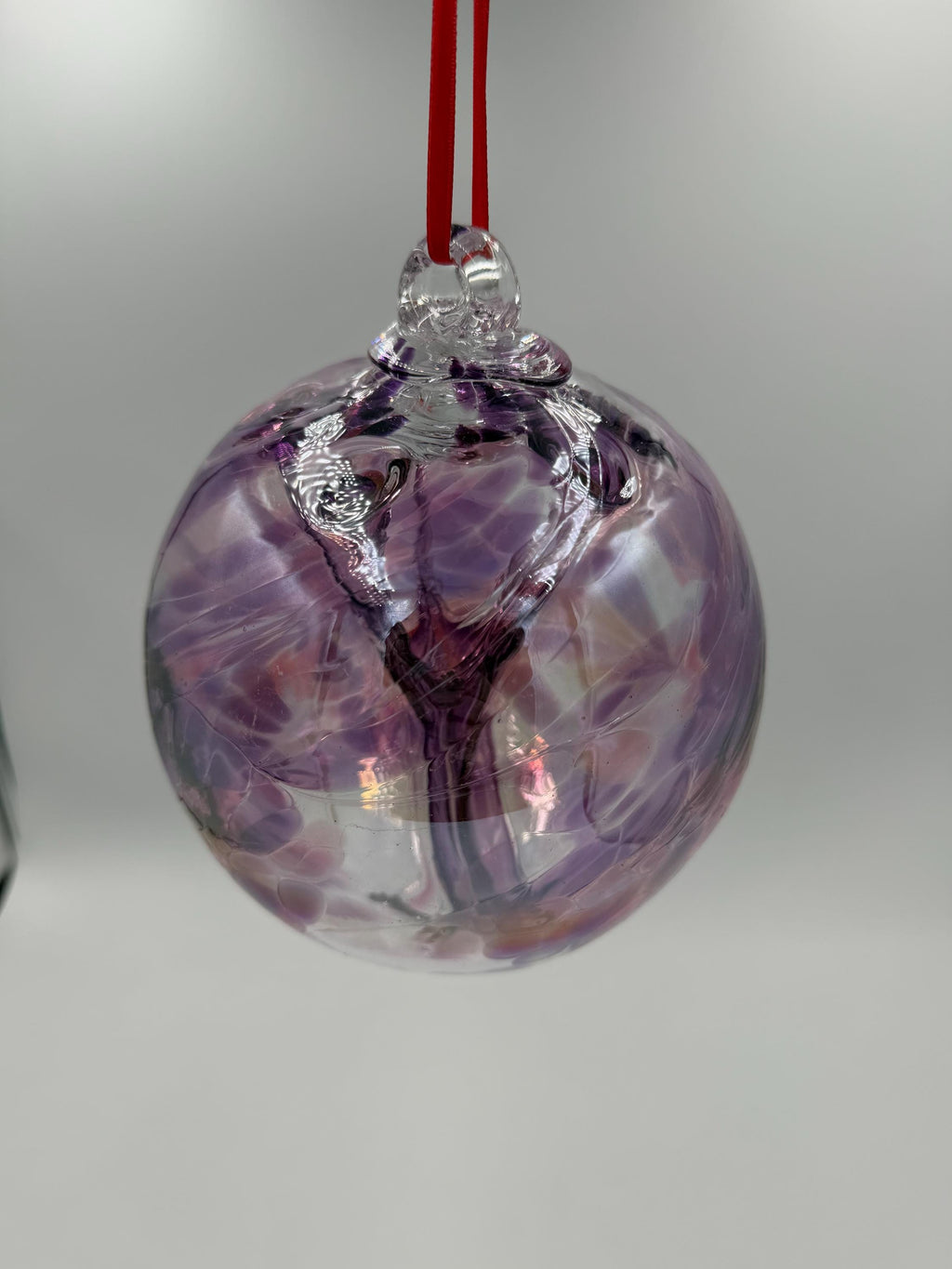 15cm Hand-Blown Purple Witch Ball – Iridescent Hanging Art Glass