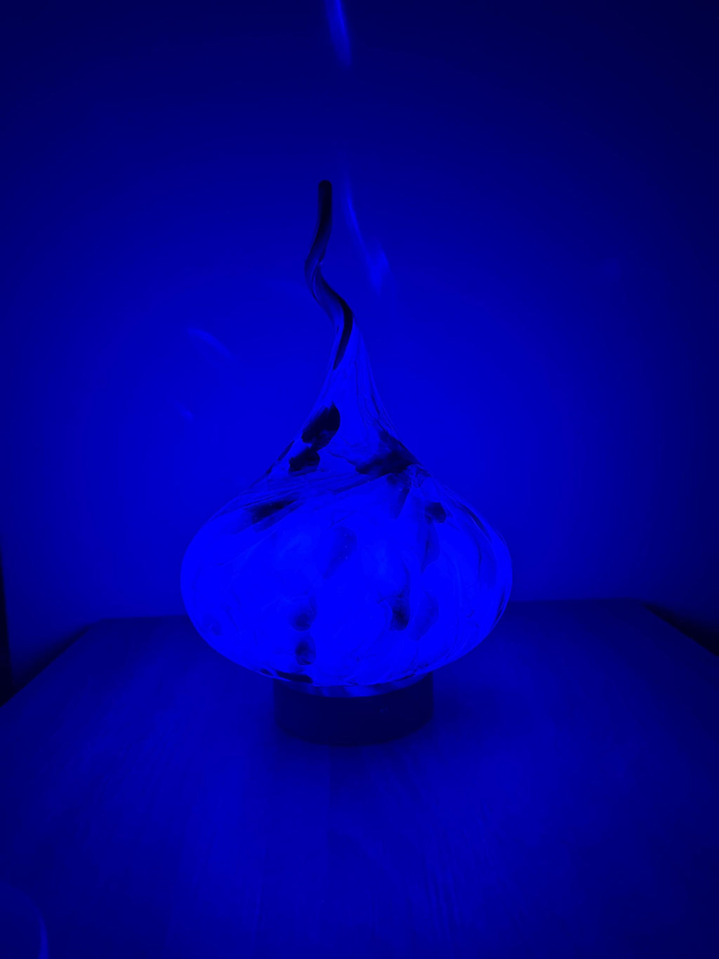 30cm Hand-Blown Teardrop Glass LED Lamp – Touch Control Night Light