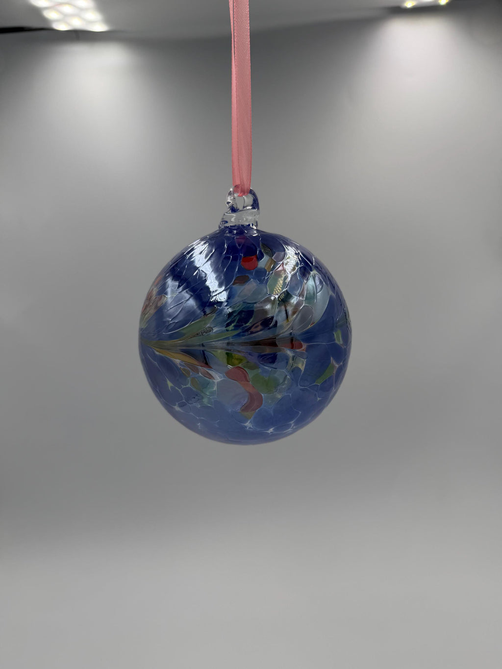 Set of 12 Hand Blown Glass Ball Ornaments – 10cm Multicolor Hanging Glass Spheres