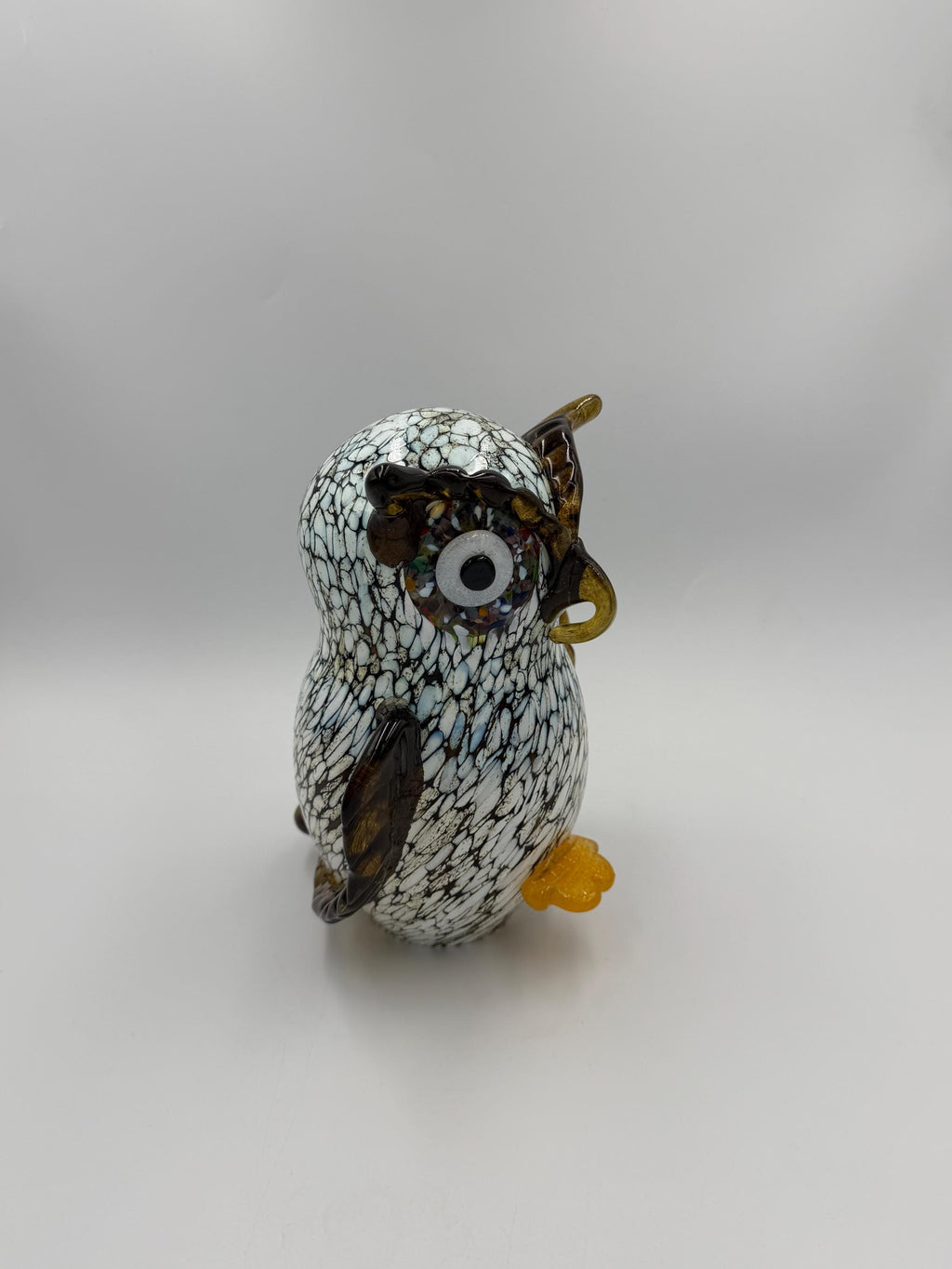 Hand Blown Glass Owl Sculpture – 23cm Home Décor