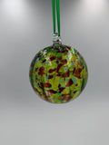 10cm Hand-Blown Multicolor Confetti Glass Ornament – Green Red Hanging Ball Suncatcher