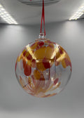 15cm Hand-Blown Red Yellow Glass Witch Ball – Decorative Hanging Art Glass
