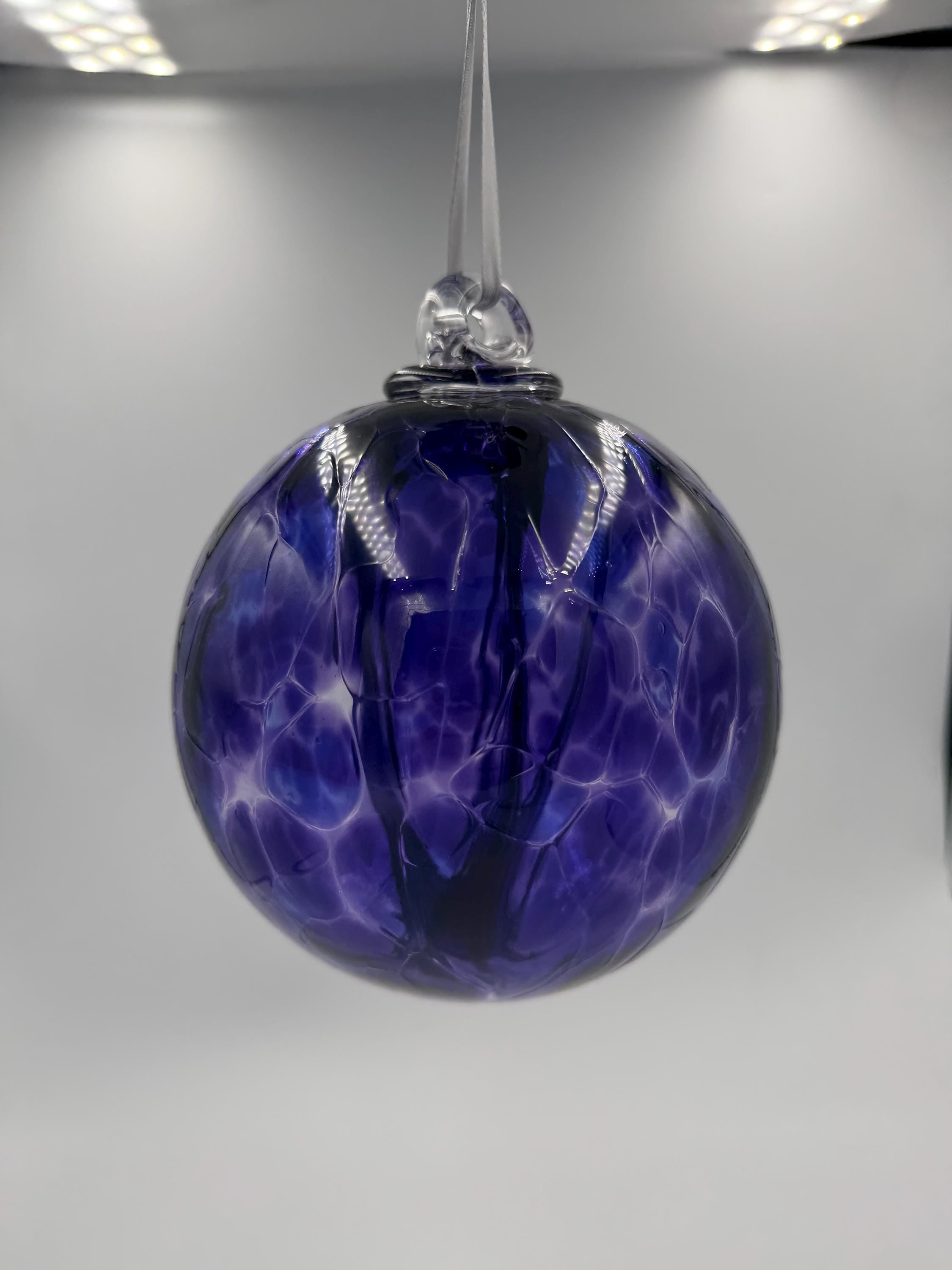 15cm Hand-Blown Purple Glass Witch Ball – Decorative Art Glass Hanging Sphere
