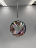 10cm Iridescent Hand-Blown Glass Ornament Ball – Multicolor Hanging Art Glass Sphere