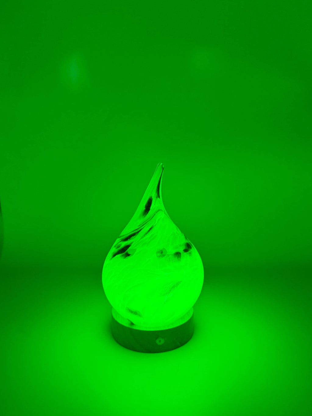 Teardrop Glass Touch Lamp - Hand Blown Art Light - Battery Decor - 12cm