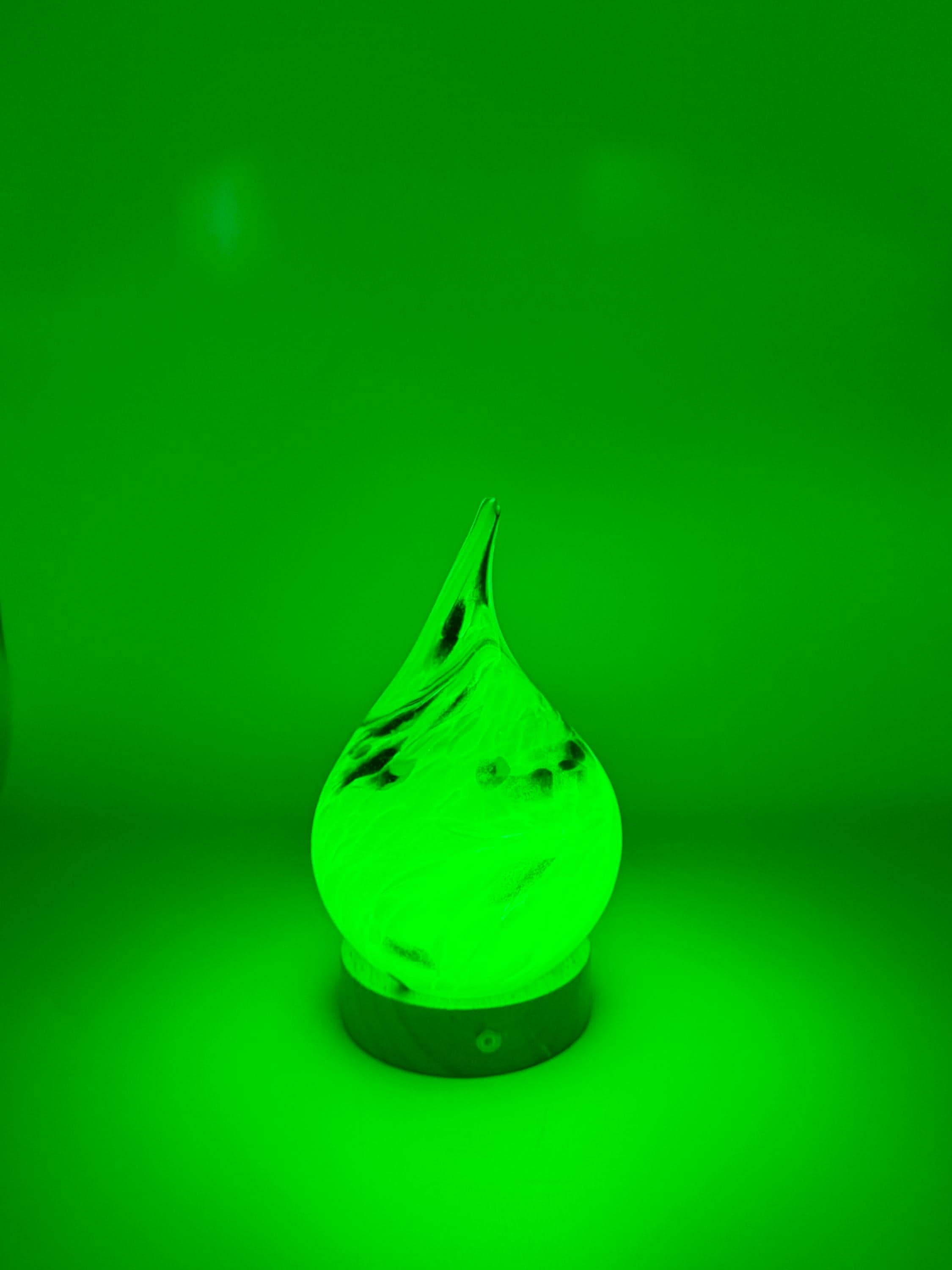 Teardrop Glass Touch Lamp - Hand Blown Art Light - Battery Decor - 12cm