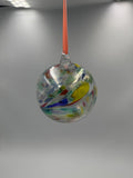 Hand Blown Multicolor Glass Ball Ornament – 10cm Hanging Glass Bauble