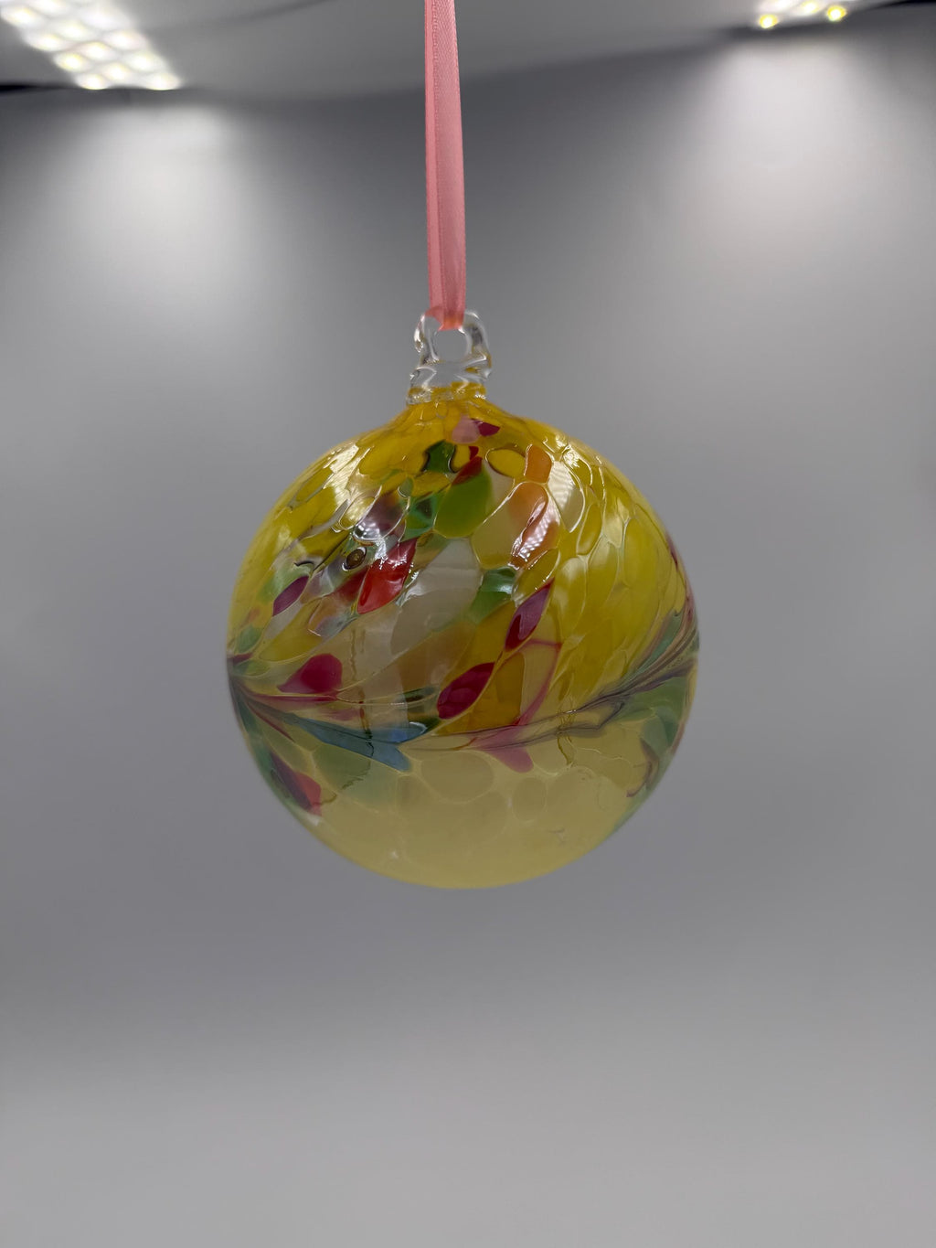 Set of 12 Hand Blown Glass Ball Ornaments – 10cm Multicolor Hanging Glass Spheres