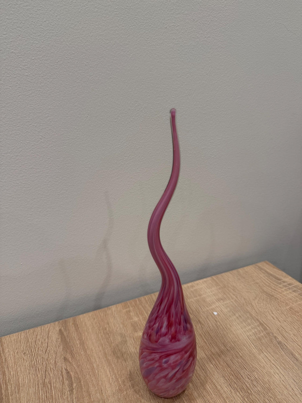 Handblown Glass Flame Sculpture | Pink Purple Blue Swirl Art Glass Home Decor