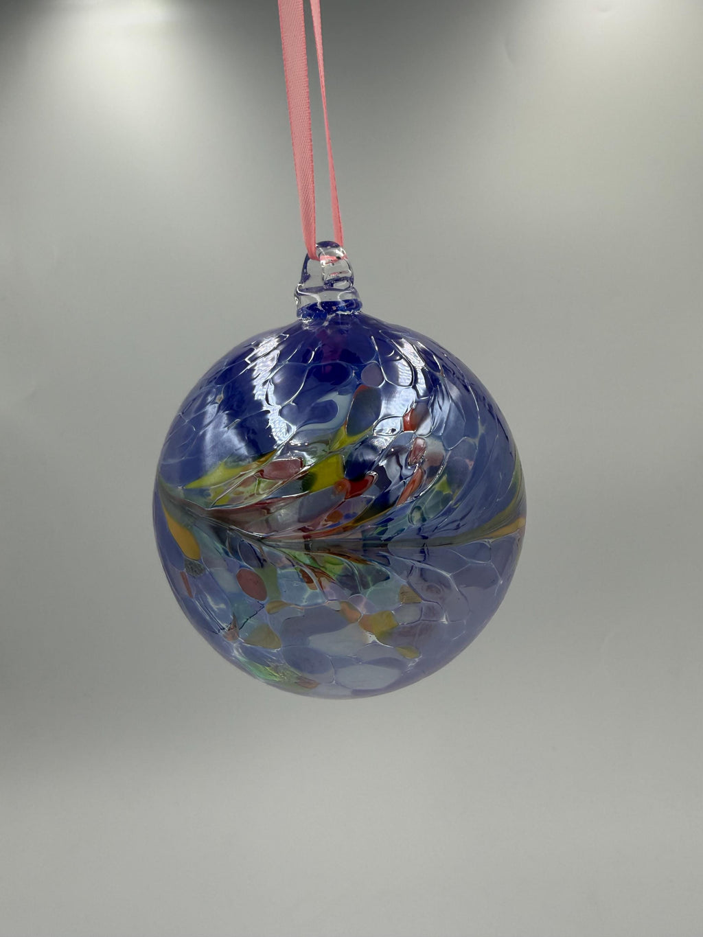 Set of 12 Hand Blown Glass Ball Ornaments – 10cm Multicolor Hanging Glass Spheres