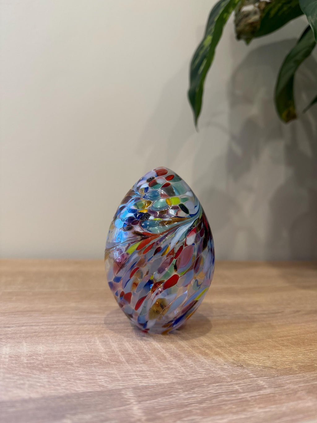 Handblown Art Glass Easter Egg – Artisan Spring Ornament, Collectible Sculpture