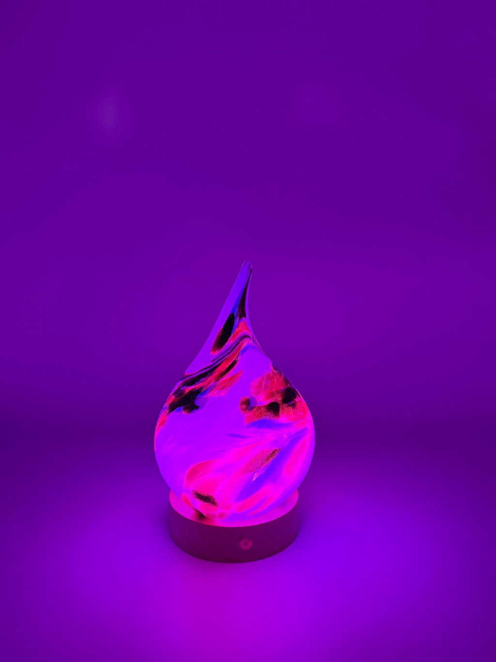 Teardrop Glass Touch Lamp - Hand Blown Art Light - Battery Decor - 12cm